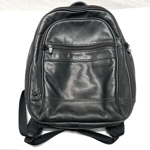 Briggs and Riley Black @work Black Leather Travel Ware Backpack